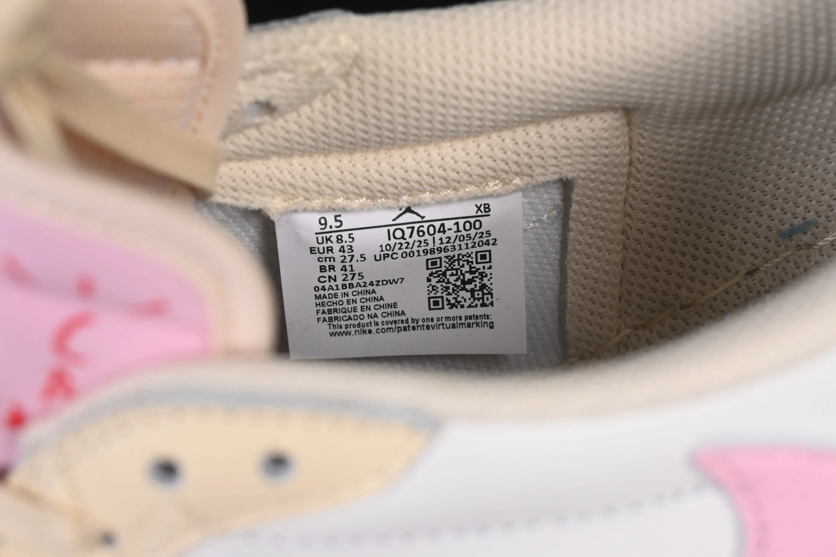 All categories Air Jordan Jordan series basketball shoes Air Jordan 1 Low pure original version Travis Scott x Air Jordan 1 Low OG AJ1 Joe 1 undercut low IQ7604-100